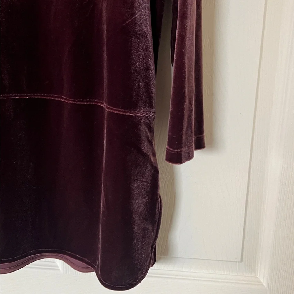 Ralph Lauren plum Velvet 3/4 sleeve Top Large - Picture 2 of 6